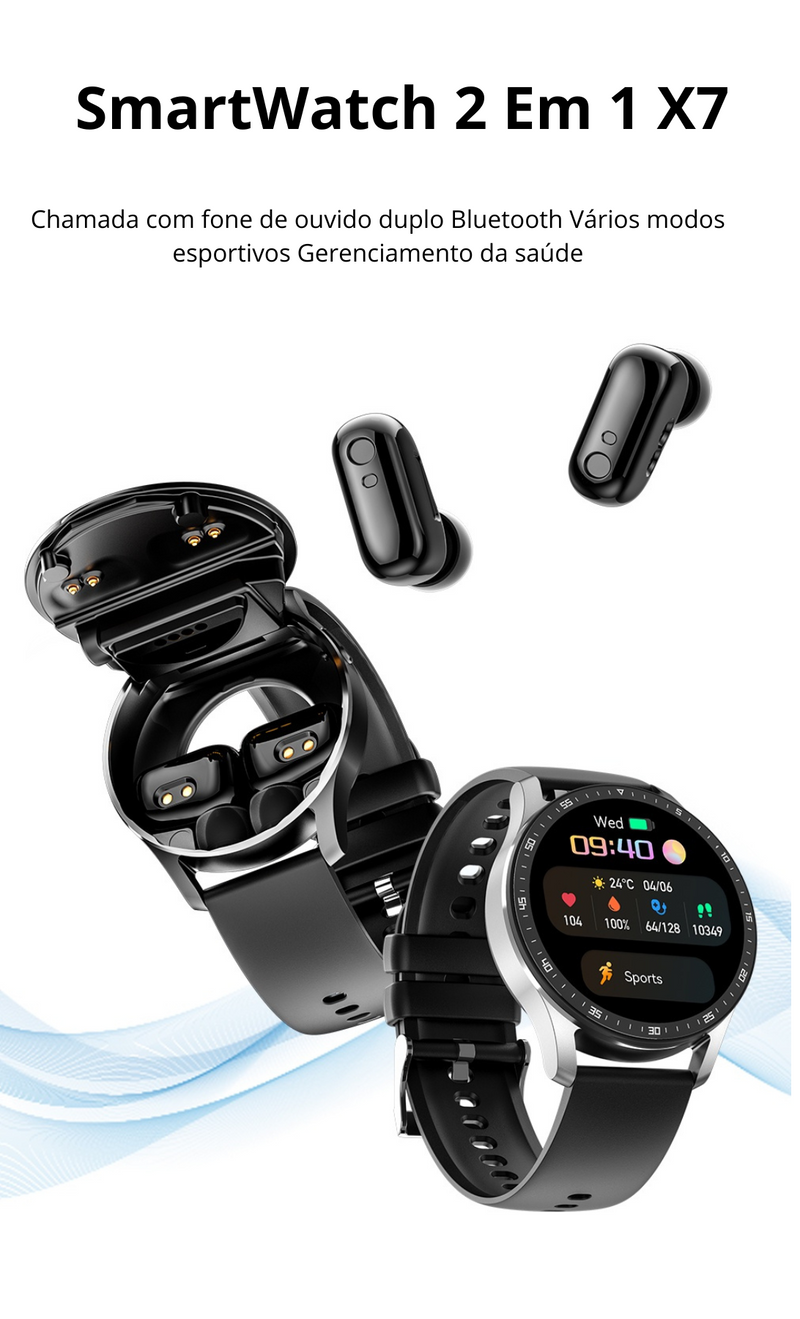 SmartWatch X7 TWS 2 Em 1
