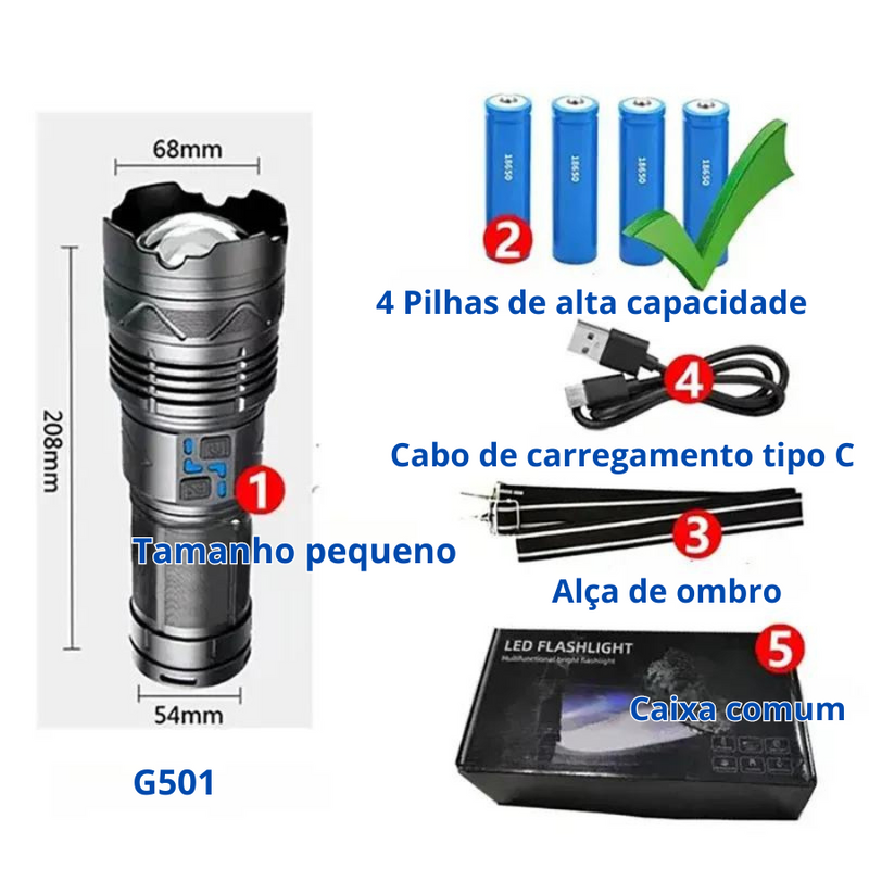 Lanterna De Led Super Potente GT60