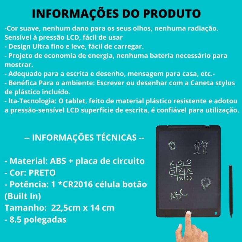 Tablet Educativo Infantil LCD 8,5  \  12