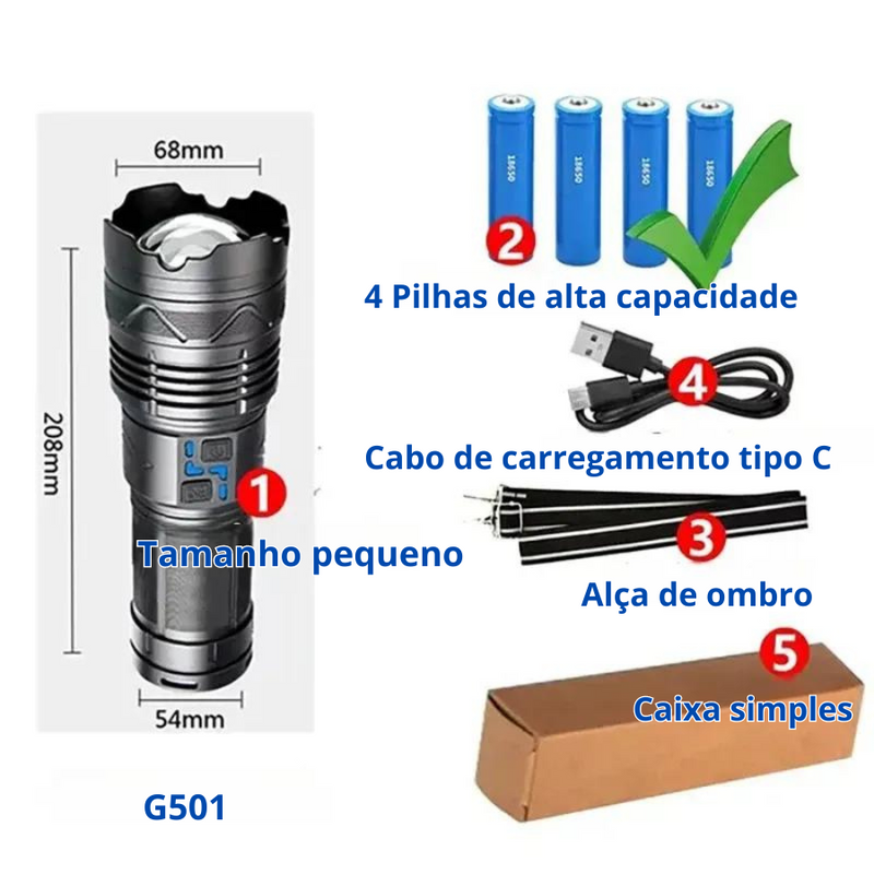 Lanterna De Led Super Potente GT60