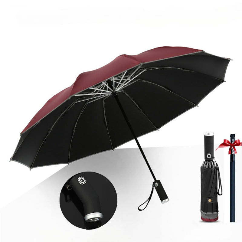 GUARDA CHUVA TOTALMENTE AUTOMATICO COM LED