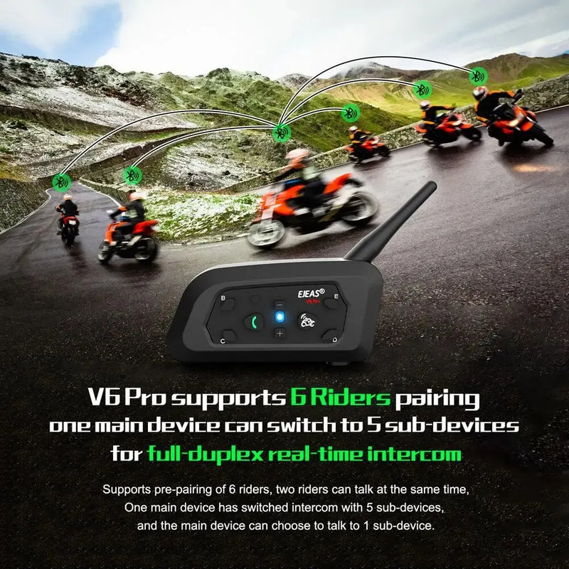 Intercomunicador de Capacete Duplo V6 Pro
