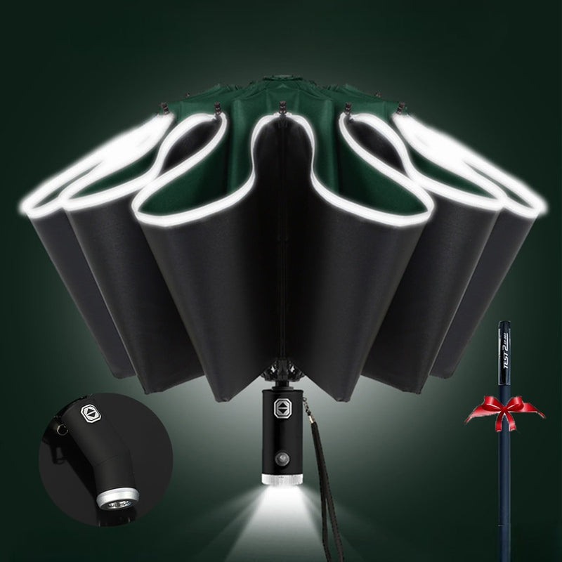 GUARDA CHUVA TOTALMENTE AUTOMATICO COM LED