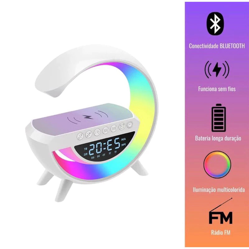 Luminária G-Speaker Bluetooth com Carregador sem Fio