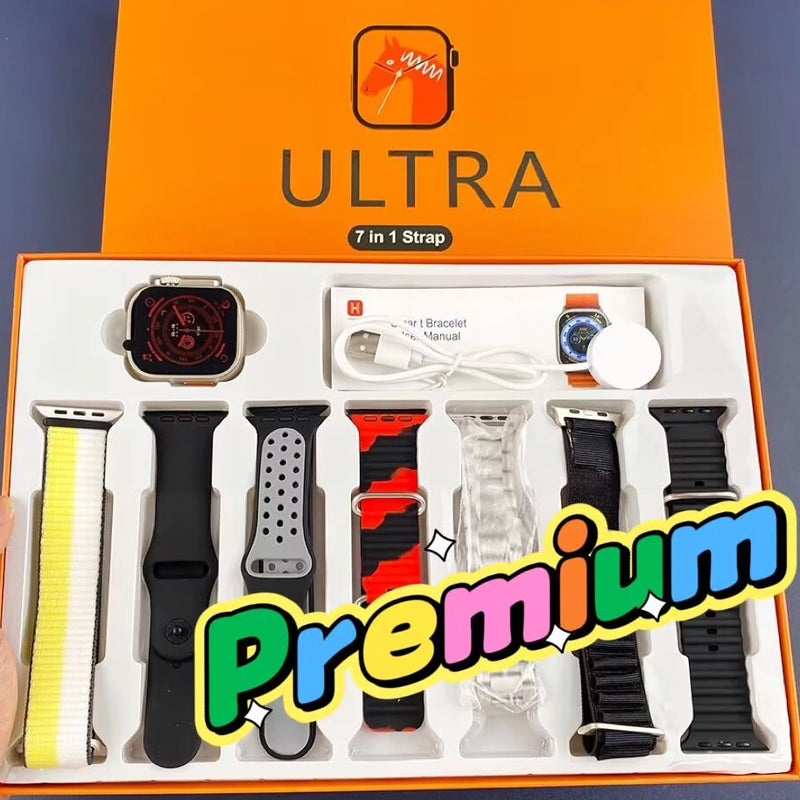 SmartWatch Ultra Serie 8 com 7 Pulseiras Avulsas