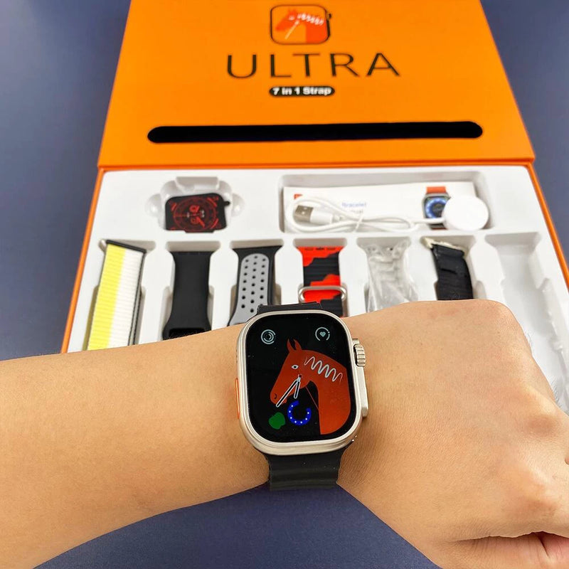 SmartWatch Ultra Serie 8 com 7 Pulseiras Avulsas