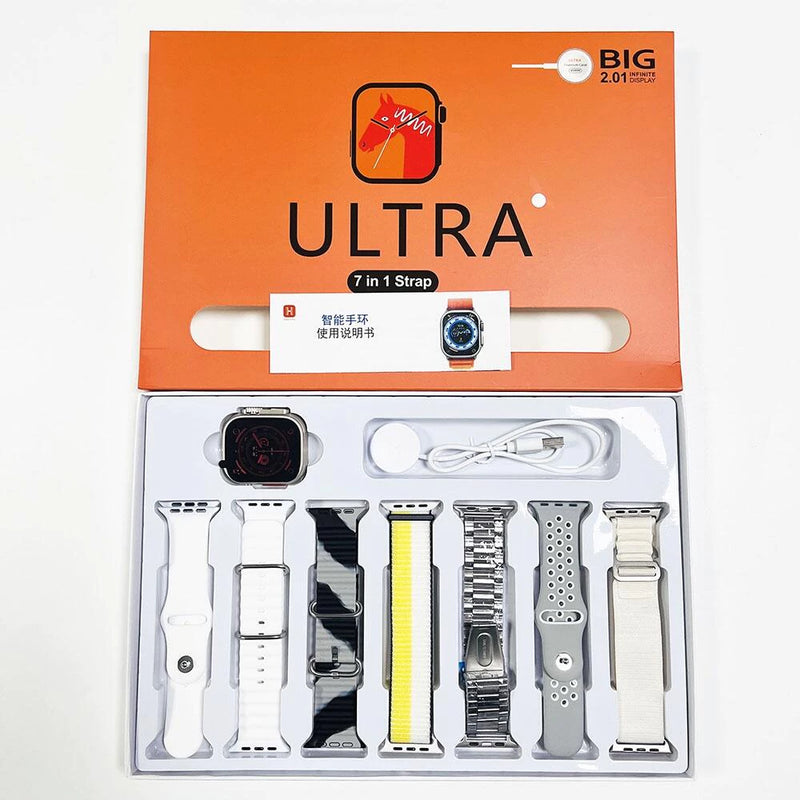 SmartWatch Ultra Serie 8 com 7 Pulseiras Avulsas