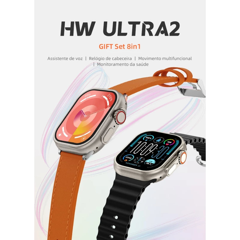 SmartWatch HW Ultra 2 com 7 Pulseiras